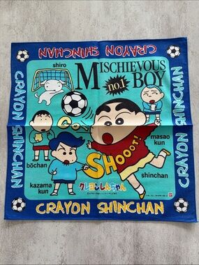 Kids Blue Mischievous Boy Character Bandana